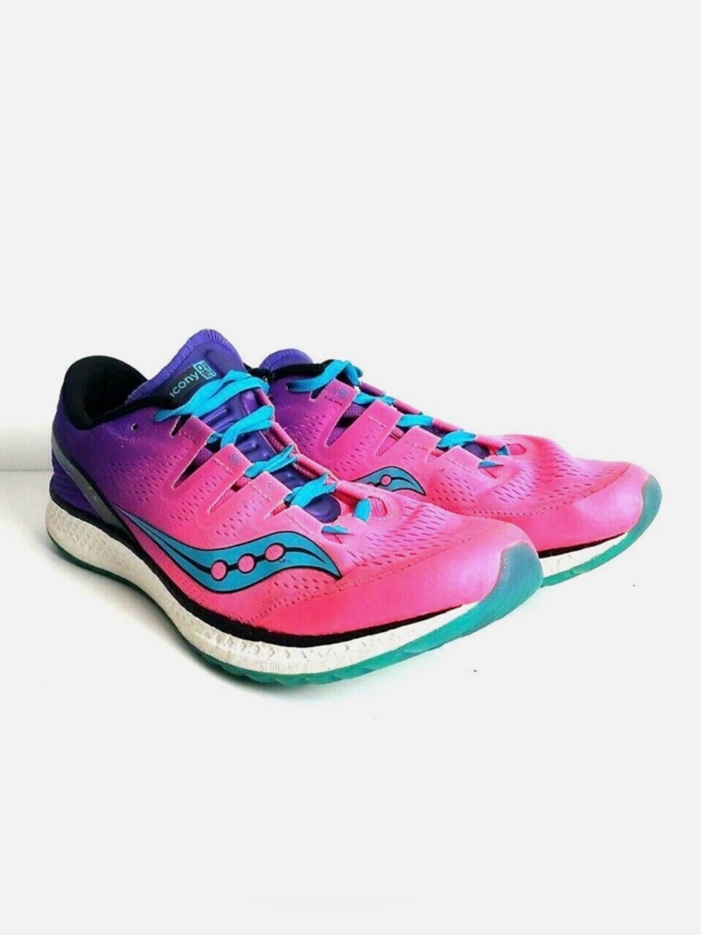 Saucony Freedom ISO Everun Women's Pink, Purple & Teal Running Shoes